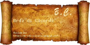 Bródi Ciceró névjegykártya